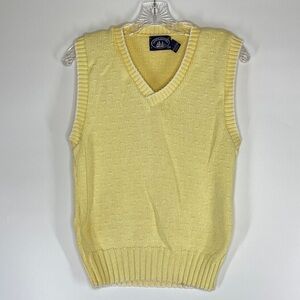 Vintage Boathouse Row Yellow Vneck Cotton Vest Size Small
